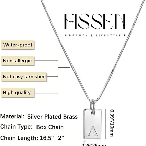 Initial Necklaces for Women Silver Plated Letter Necklace Dainty Silver Name Nec - Picture 5 of 6